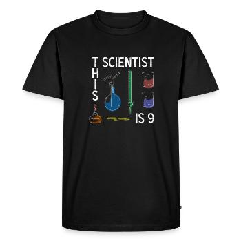 Anniversaire scientifique Nine Science - T-shirt Premium bio Homme - noir - Devant - Nico (187cm)