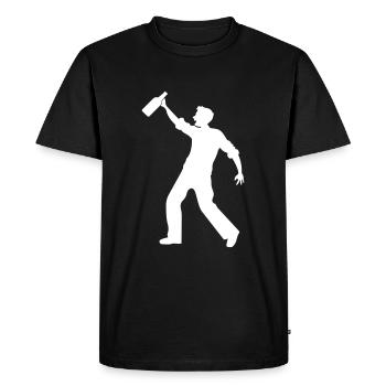 Silhouette buvant de la bière - T-shirt Premium bio Homme - noir - Devant - Nico (187cm)