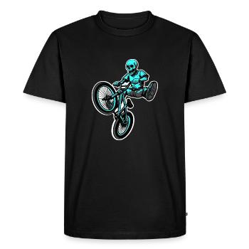 BMX Skull Rider - Tour de style urbain, bleu - T-shirt Premium bio Homme - noir - Devant - Nico (187cm)
