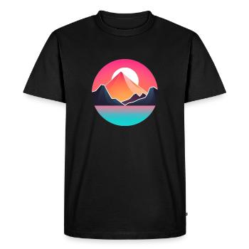 Mountain Landscape Geometric Art - Men's Premium Organic T-Shirt - black - Front - Nico (187cm)