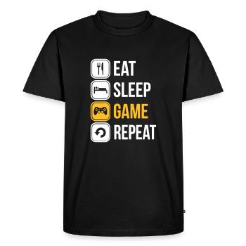 Gamer vie 1 - T-shirt Premium bio Homme - noir - Devant - Nico (187cm)