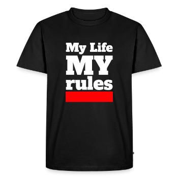 My Life My Rules - Men's Premium Organic T-Shirt - black - Front - Nico (187cm)