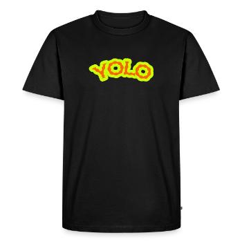 YOLO - Neon PsyPop Retro - Men's Premium Organic T-Shirt - black - Front - Nico (187cm)