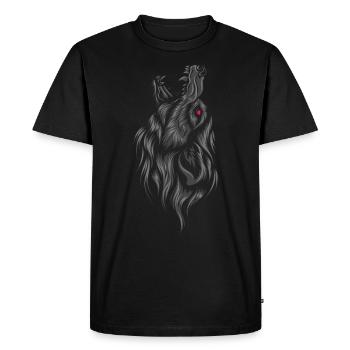 Viking Wolf - Fenrir howls to the gods - Men's Premium Organic T-Shirt - black - Front - Nico (187cm)