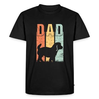 Cavachon Dog Papa Dad Master Vintage - Men's Premium Organic T-Shirt - black - Front - Nico (187cm)