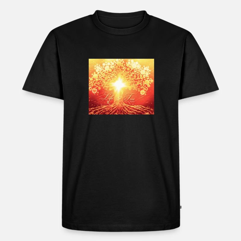 Baum des Lebens - Männer Premium Bio T-Shirt - Schwarz