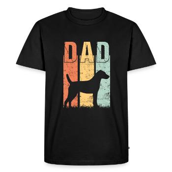 Patterdale Terrier Papa Dad Master Vintage - T-shirt Premium bio Homme - noir - Devant - Nico (187cm)