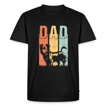 Sprollie Dad Chien Papa Maître Papa Vintage - T-shirt Premium bio Homme - noir - Devant - Nico (187cm)