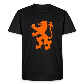 Armoiries de la Hollande Lion orange - T-shirt Premium bio Homme - noir - Devant - Nico (187cm)