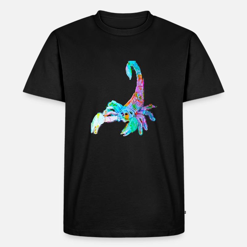 Bunter Skorpion - Männer Premium Bio T-Shirt - Schwarz