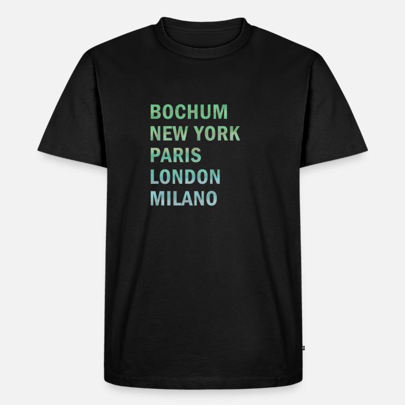 Metropole Bochum - Männer Premium Bio T-Shirt - Schwarz