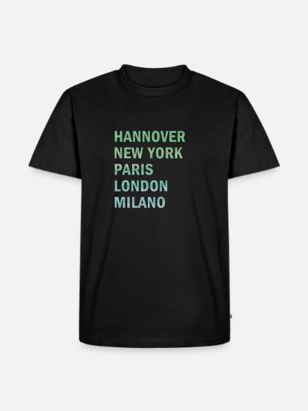 Metropole Hannover - Männer Premium Bio T-Shirt - Schwarz