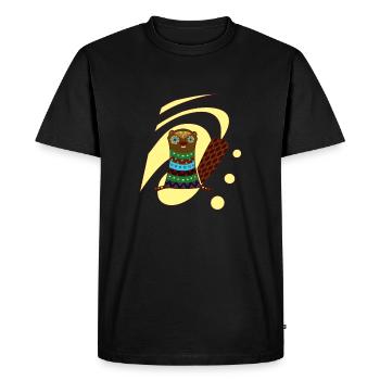 castor - T-shirt Premium bio Homme - noir - Devant - Nico (187cm)