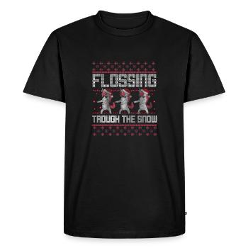 Flossing through the Snow Floss Einhorn Tanz Kind - Men's Premium Organic T-Shirt - black - Front - Nico (187cm)