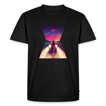 Voiture rétro 80 - T-shirt Premium bio Homme - noir - Devant - Nico (187cm)