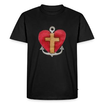 Foi Espérance Amour - T-shirt Premium bio Homme - noir - Devant - Nico (187cm)