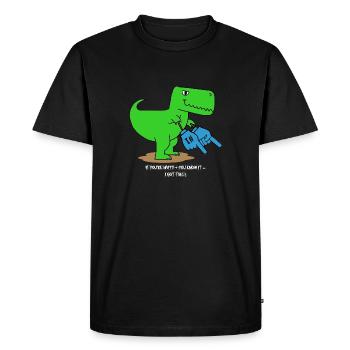 T-Rex si vous êtes heureux Dinosaur Dino Trex - T-shirt Premium bio Homme - noir - Devant - Nico (187cm)