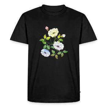 Flowers - Men's Premium Organic T-Shirt - black - Front - Nico (187cm)