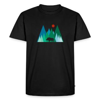 Outdoor - Men's Premium Organic T-Shirt - black - Front - Nico (187cm)