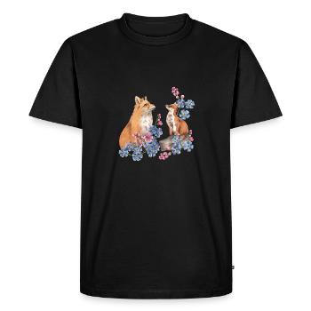 Famille Fox - T-shirt Premium bio Homme - noir - Devant - Nico (187cm)