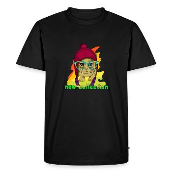 new collection cat - Men's Premium Organic T-Shirt - black - Front - Nico (187cm)