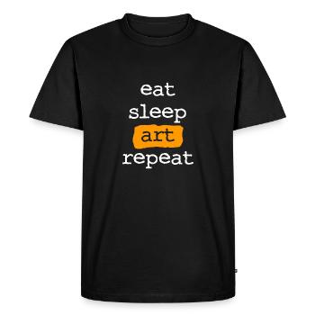 eat sleep art repeat - Food Sleep Art - Men's Premium Organic T-Shirt - black - Front - Nico (187cm)