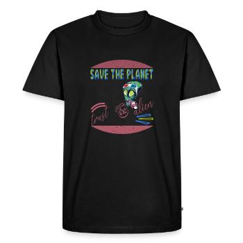 Save the planet trust the alien - T-shirt Premium bio Homme - noir - Devant - Nico (187cm)