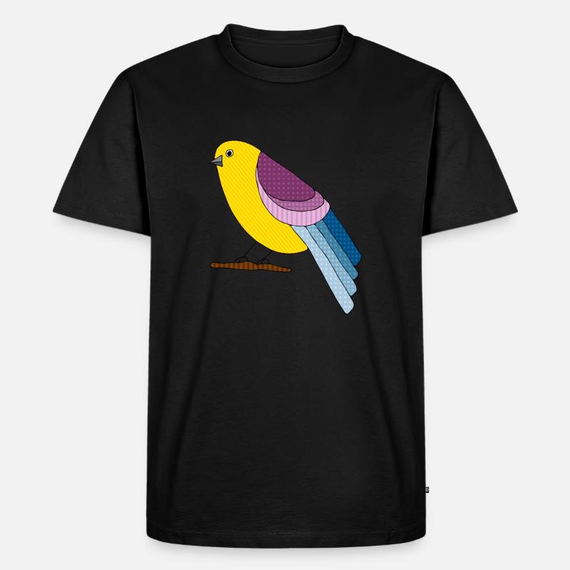 Vogel - Männer Premium Bio T-Shirt - Schwarz