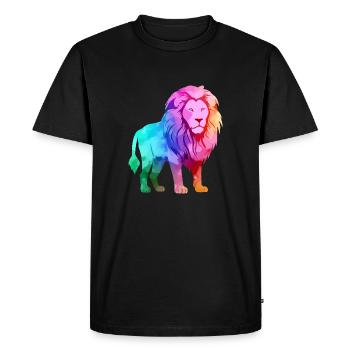 Ero the proud lion - Men's Premium Organic T-Shirt - black - Front - Nico (187cm)