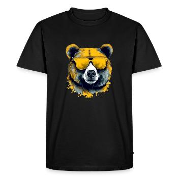 Arkor the spectacled bear - Men's Premium Organic T-Shirt - black - Front - Nico (187cm)