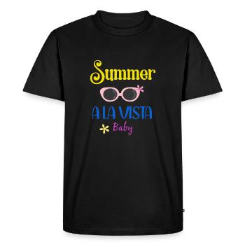 Vacances d’été - Summer Vibes - T-shirt Premium bio Homme - noir - Devant - Nico (187cm)