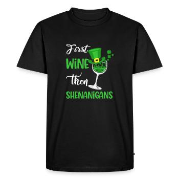Great gift st patrick's day men women wine - T-shirt Premium bio Homme - noir - Devant - Nico (187cm)