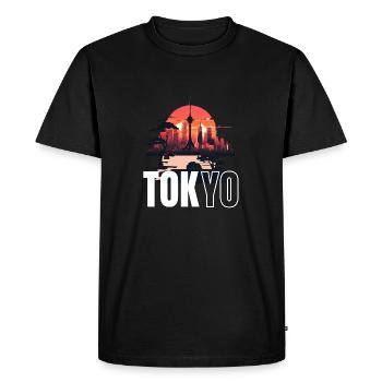 Kanji Chic - Men's Premium Organic T-Shirt - black - Front - Nico (187cm)