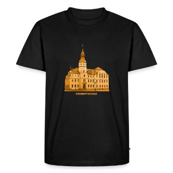 Hôtel de ville de Crimmitschau Pleiße Zwickau, Saxe - T-shirt Premium bio Homme - noir - Devant - Nico (187cm)