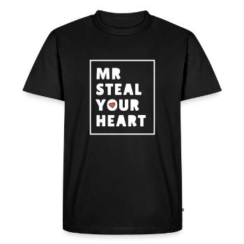 Boy Valentines Day T-Shirt, funny V-day for boys - Men's Premium Organic T-Shirt - black - Front - Nico (187cm)