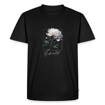 Fleur de pivoine audacieuse - Street Botanical Power - T-shirt Premium bio Homme - noir - Devant - Nico (187cm)