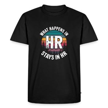 Les secrets RH restent entre nous - T-shirt Premium bio Homme - noir - Devant - Nico (187cm)