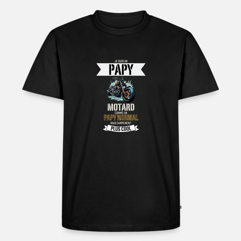 Opa Biker Stoff Witz - Männer Premium Bio T-Shirt - Schwarz
