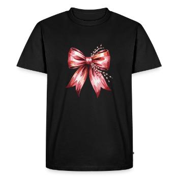 Arc élégant avec perles et brindilles - T-shirt Premium bio Homme - noir - Devant - Nico (187cm)