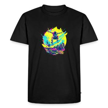Neon Skater – Ride or Die Graffiti Style - T-shirt Premium bio Homme - noir - Devant - Nico (187cm)