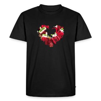 glace, cœur, cœur de fleur, coloré, melon, crème glacée dans le style - T-shirt Premium bio Homme - noir - Devant - Nico (187cm)