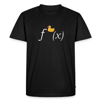 Duck derivation math joke (without text) - Men's Premium Organic T-Shirt - black - Front - Nico (187cm)