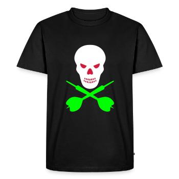 Skull and crossed darts - Men's Premium Organic T-Shirt - black - Front - Nico (187cm)