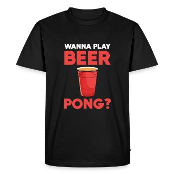 Beer Pong Beer Pong - T-shirt Premium bio Homme - noir - Devant - Nico (187cm)