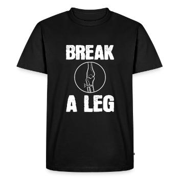 Jambe cassée - T-shirt Premium bio Homme - noir - Devant - Nico (187cm)