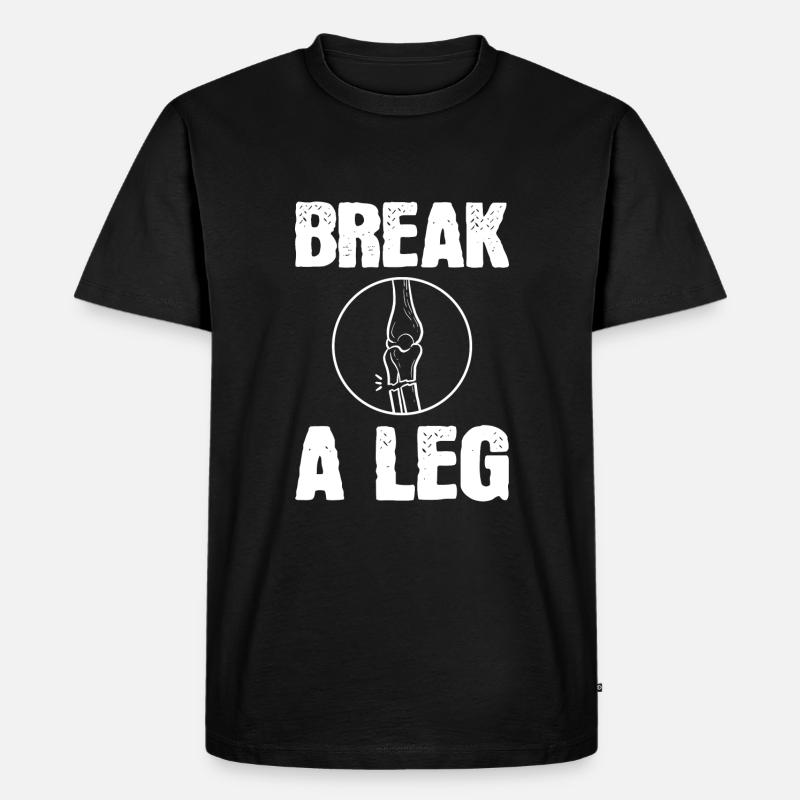 Gebrochenes Bein - Männer Premium Bio T-Shirt - Schwarz