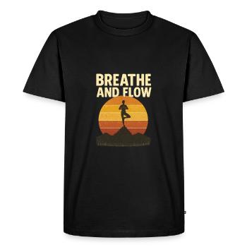 Mindfulness Yoga Meditation Inner Peace - Men's Premium Organic T-Shirt - black - Front - Nico (187cm)