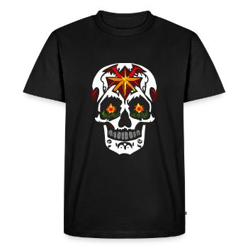 Crâne - T-shirt Premium bio Homme - noir - Devant - Nico (187cm)
