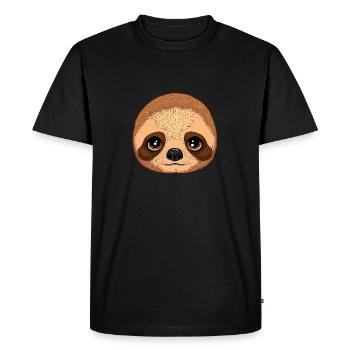 Visage de bébé paresseux - T-shirt Premium bio Homme - noir - Devant - Nico (187cm)