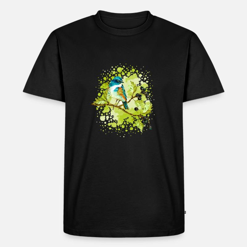 Vogel - Männer Premium Bio T-Shirt - Schwarz